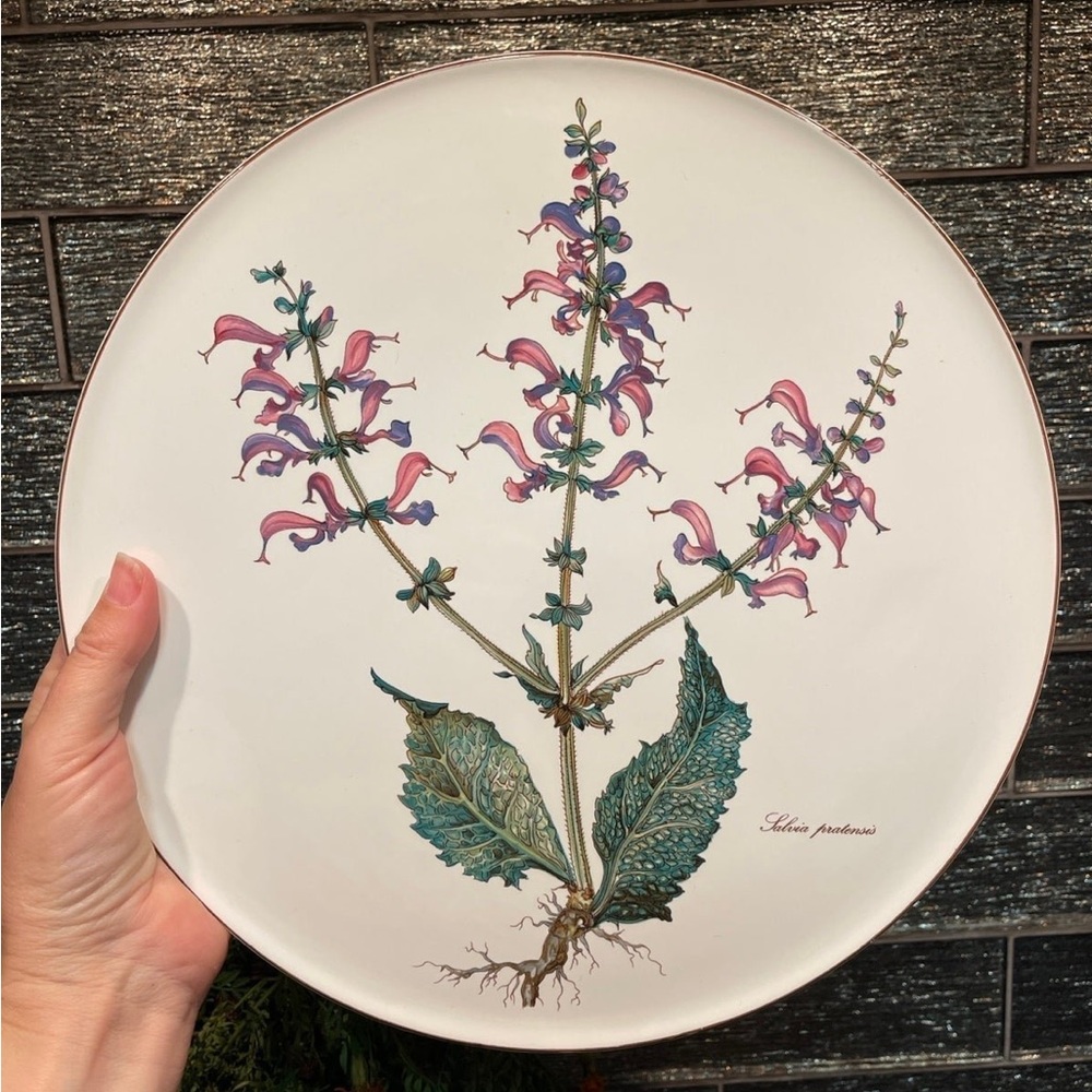 VILLEROY & BOCH Botanica 12" Cake Plate / Tray -Salvia Pratensis Meadow Sage - Picture 2 of 9